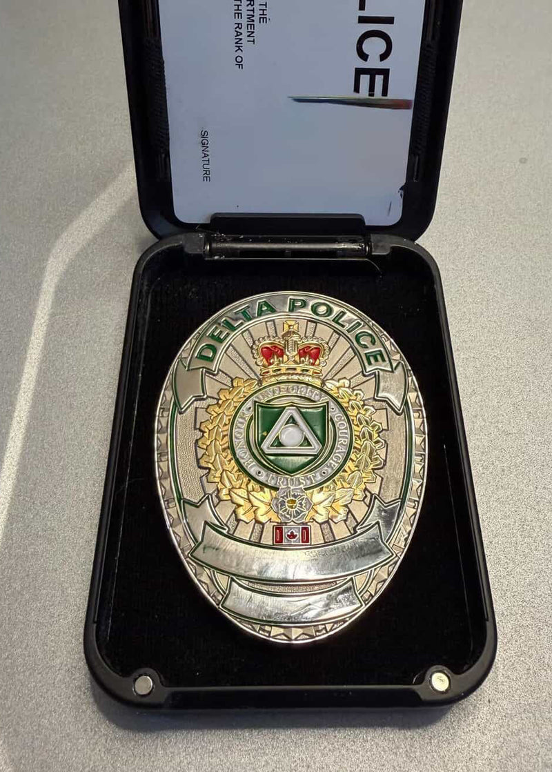 Delta Police Badge in a Next Generation Badge Wallet