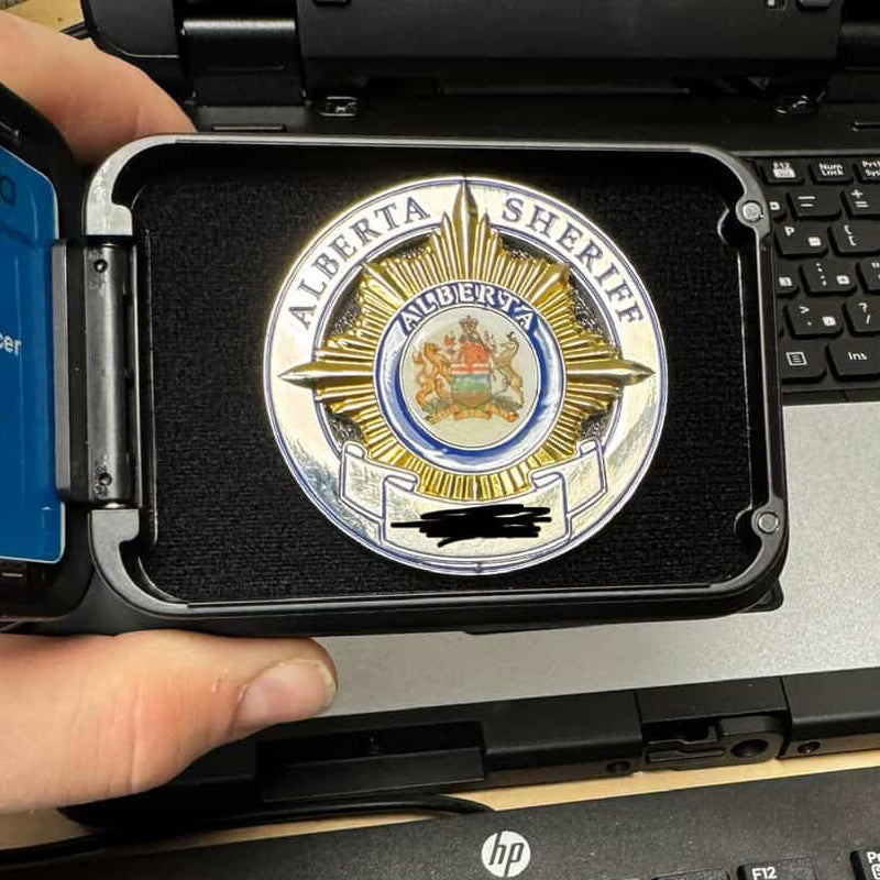Alberta Sheriff badge in a next gen badge wallet.